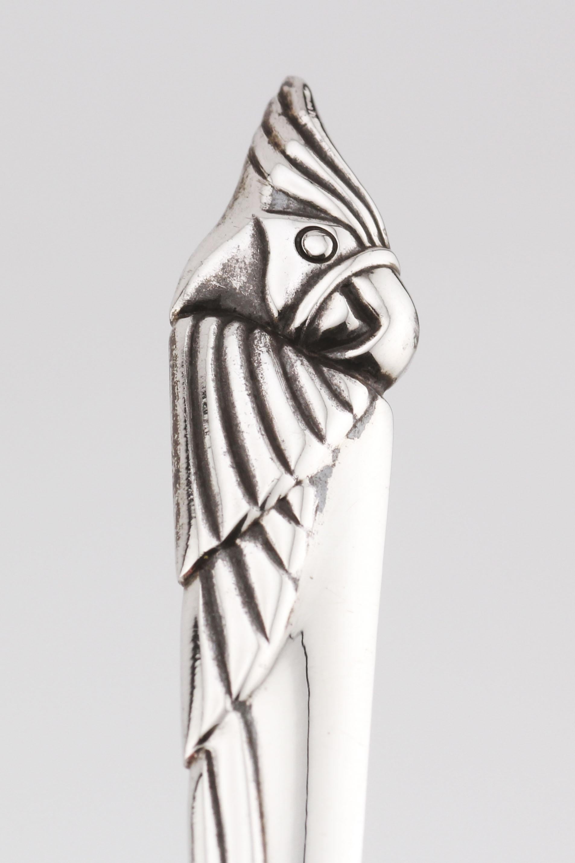 Bulgari Sterling Silver Vintage Cockatoo Bird Letter Opener For Sale 1