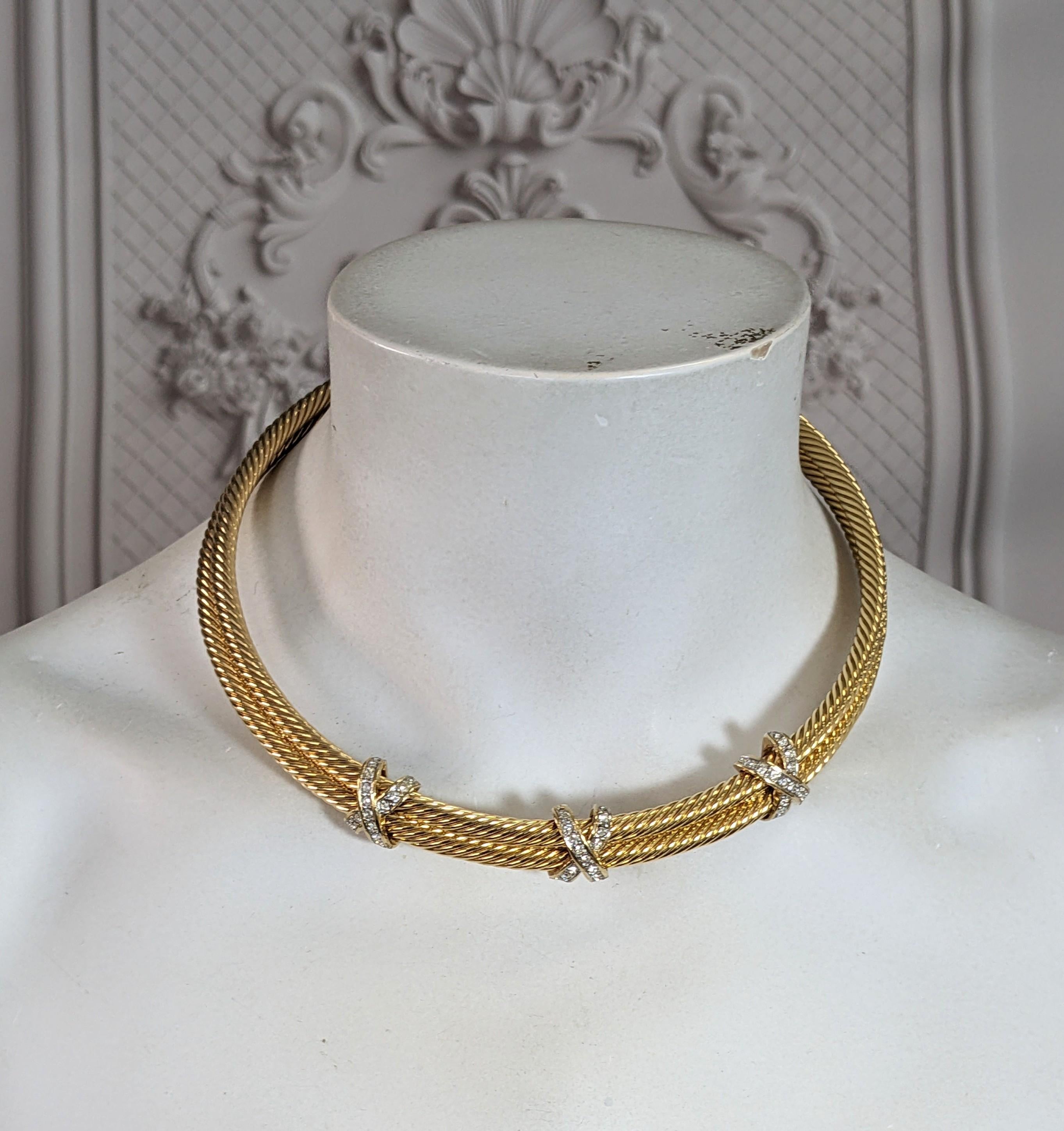 Bulgari Style Gilt Pave Collar and Cuff For Sale 1