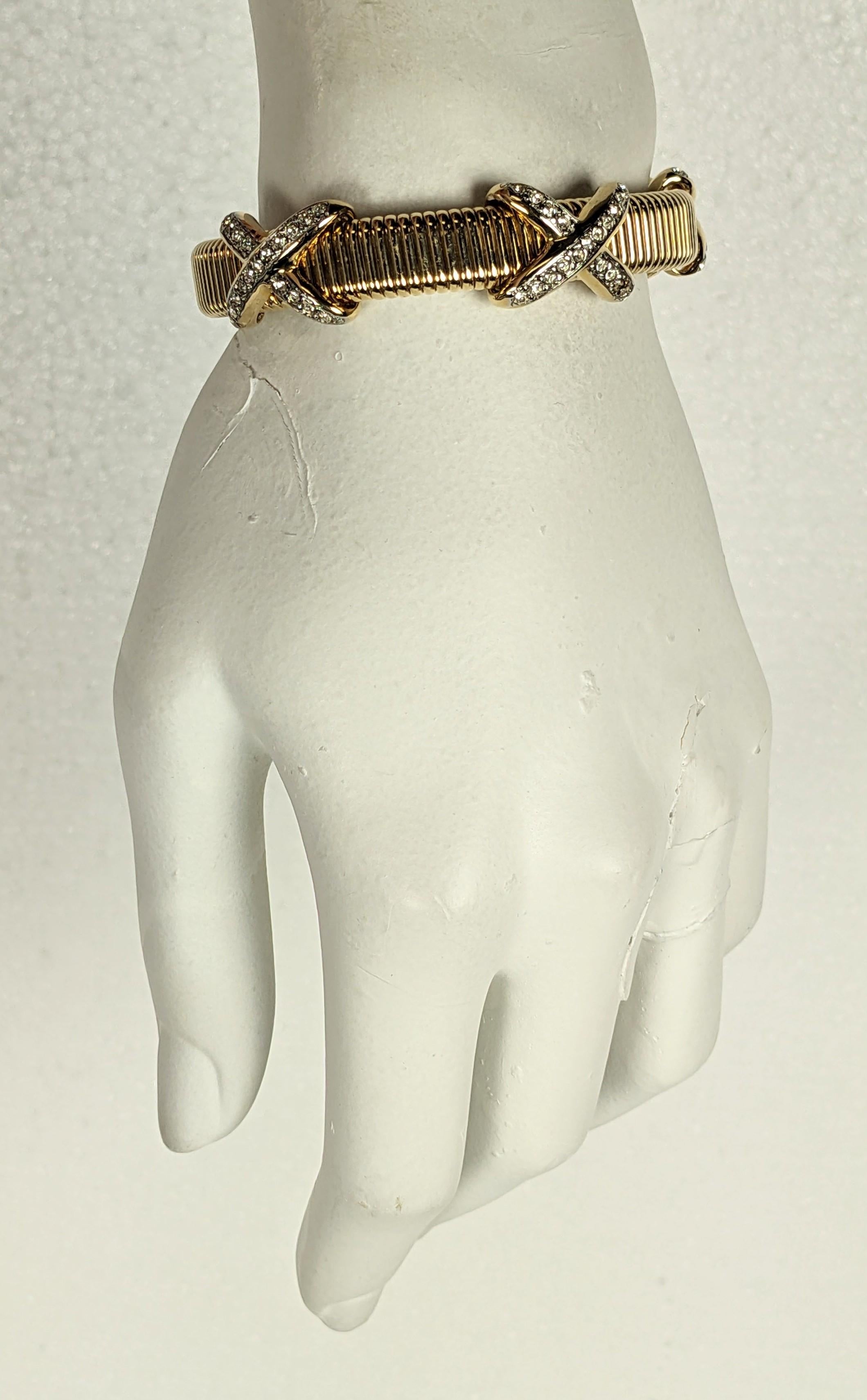 Bulgari Style Gilt Pave Collar and Cuff For Sale 4