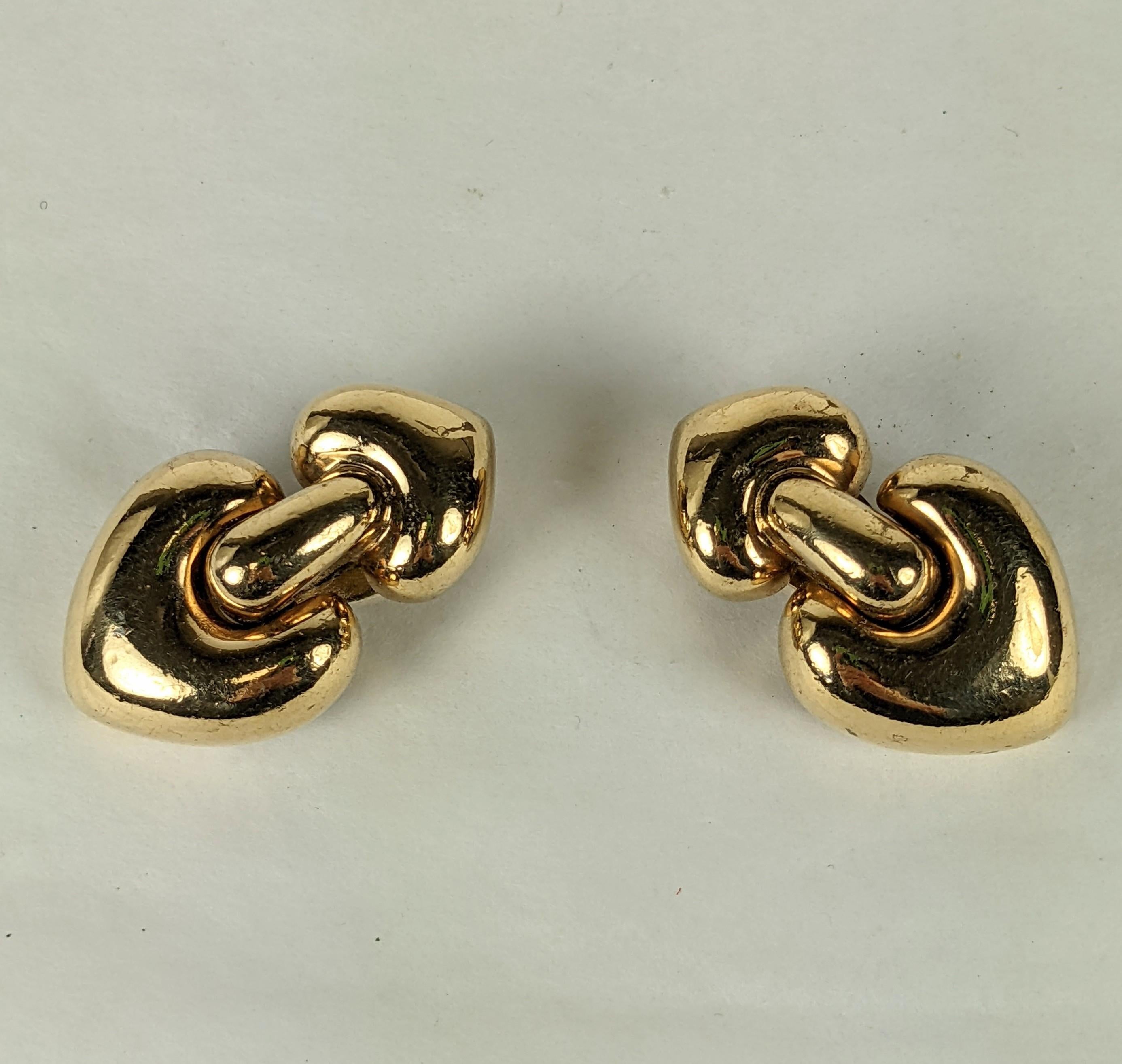 Bulgari Style Gold Door Knocker Earrings, Ciner In Good Condition For Sale In New York, NY