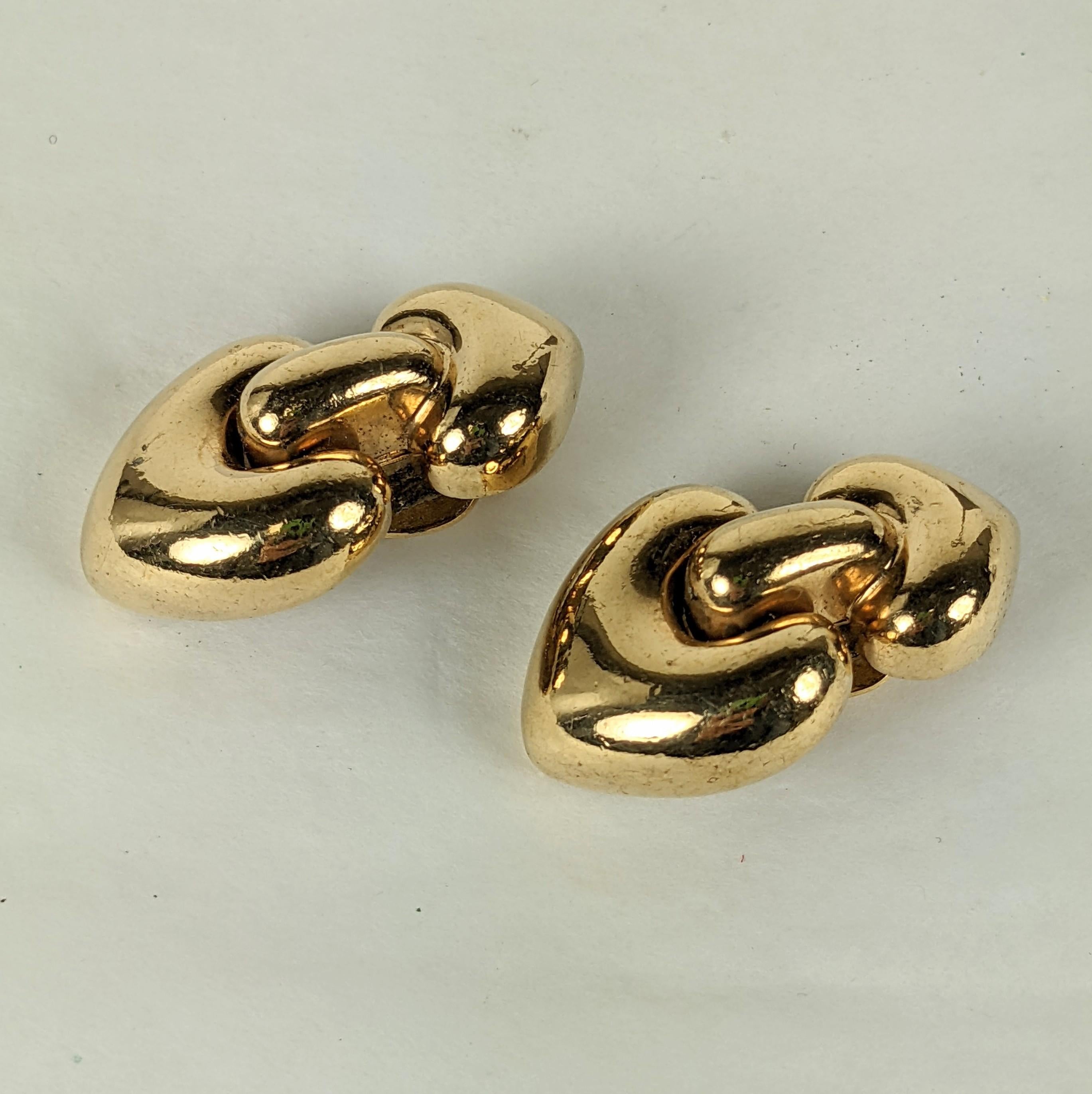 Women's or Men's Bulgari Style Gold Door Knocker Earrings, Ciner For Sale