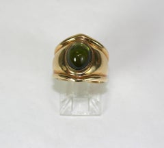Bulgari Style Green Tourmaline Ring