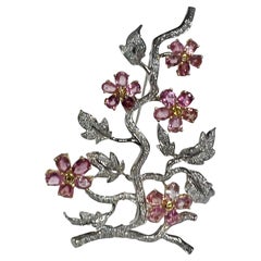 Bulgari Garden Flowers and  Diamants en or 18 carats Brooche