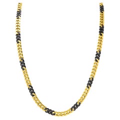 Bulgari Substantial 18 Karat Yellow Gold Two-Tone Unisex Curb Link Long Necklace