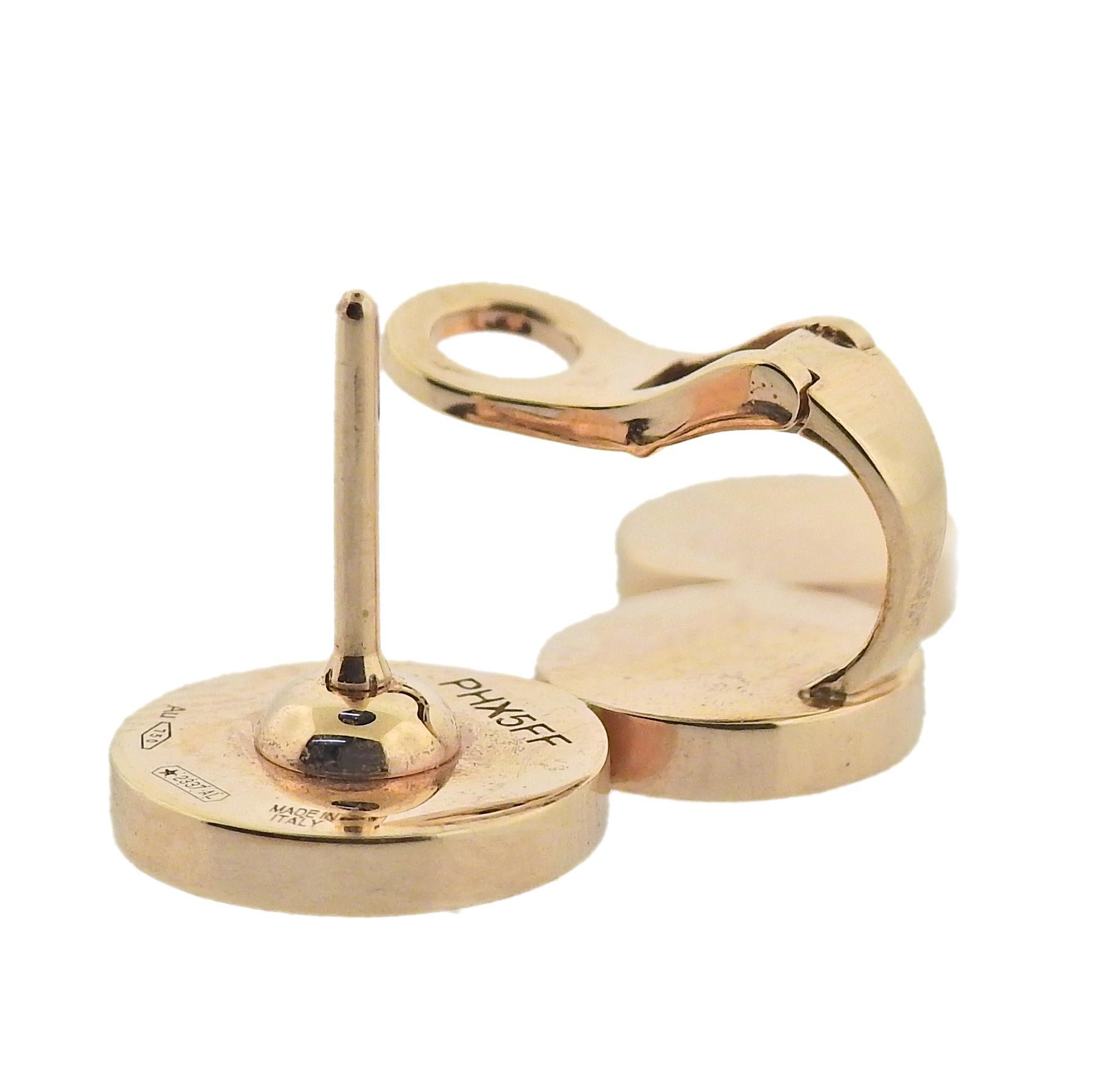 18k rose gold Bvlgari single earring/ear climber, with malachite, mother of pearl and sugilite. Retail $2030. Comes with COA and box. Earring 24mm x 11mm. Marked  Bvlgari, made in Italy, Italian mark, 750, Serial number. Weight 3.9 grams