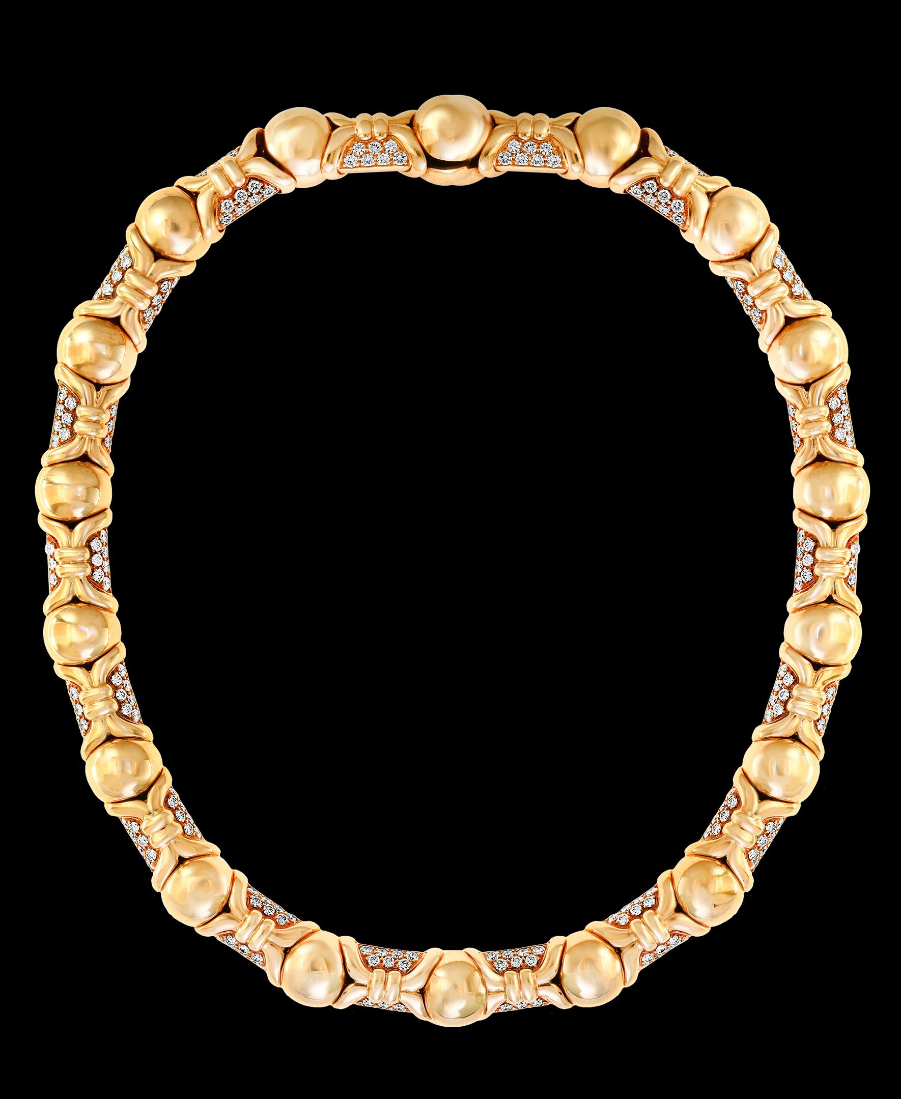 Bulgari Suite Necklace and Earrings in 18 Karat Gold and 12 Carat Diamonds 2