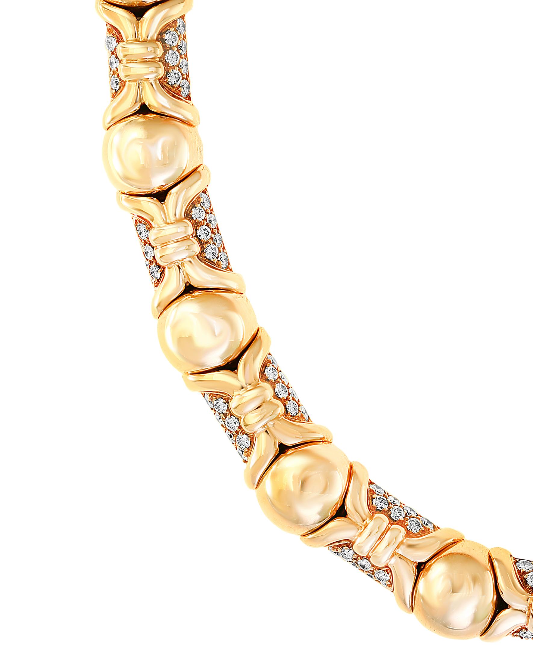 Bulgari Suite Necklace and Earrings in 18 Karat Gold and 12 Carat Diamonds 3
