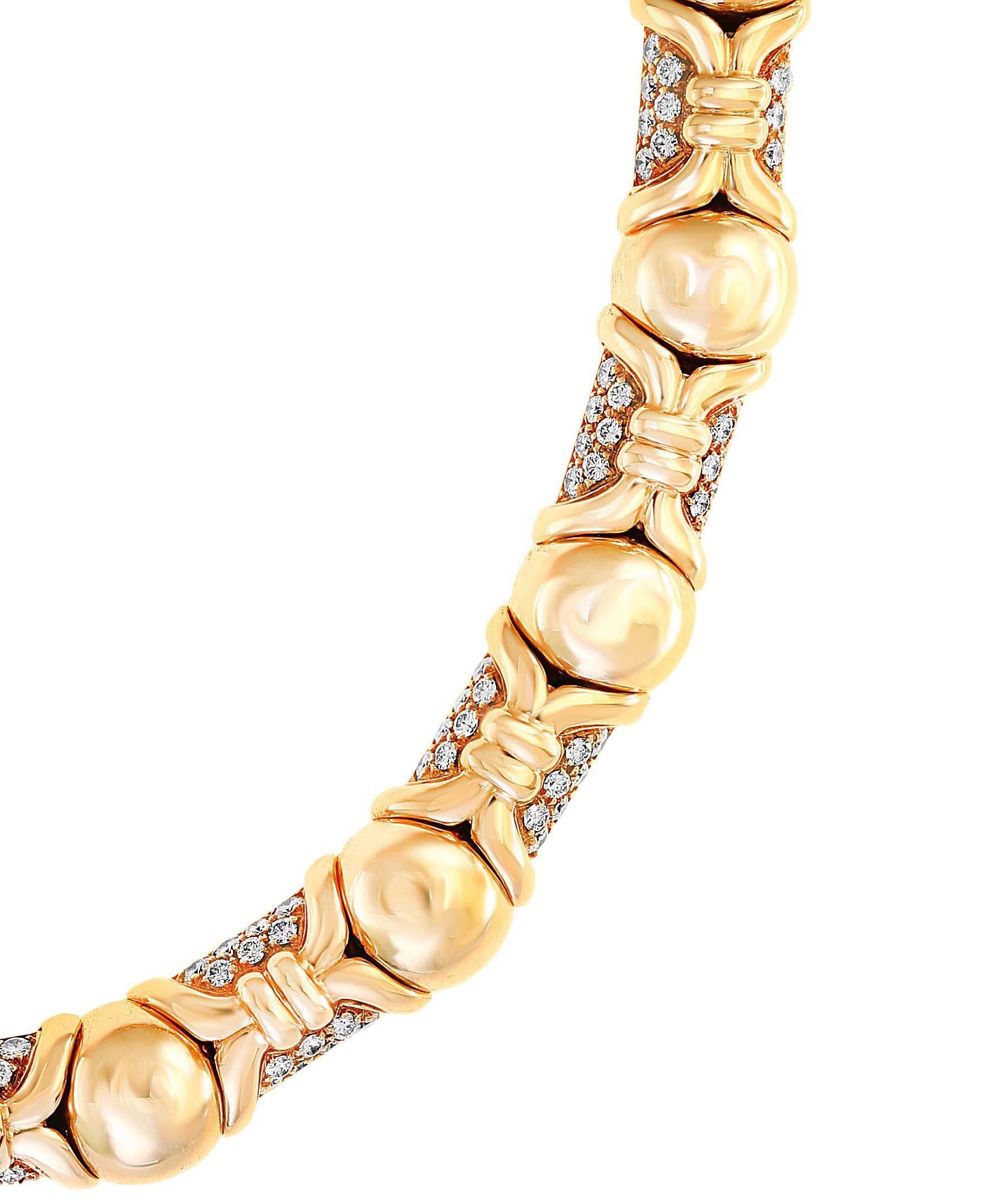 Bulgari Suite Necklace and Earrings in 18 Karat Gold and 12 Carat Diamonds 4