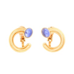 Bulgari Tanzanite Cabochon C Earrings