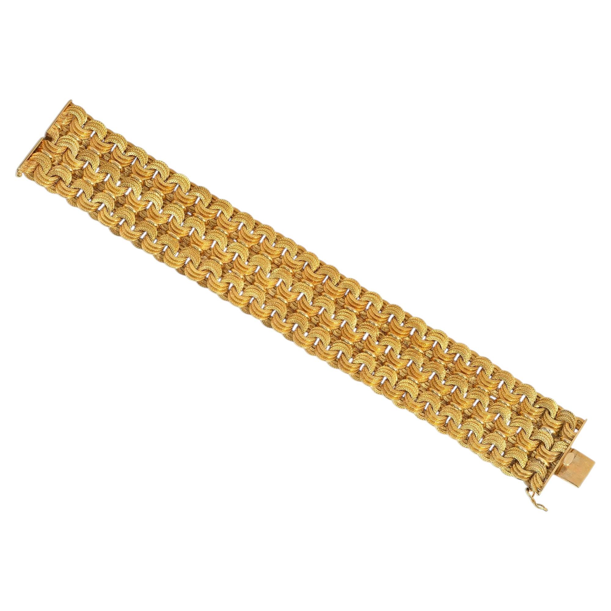 Bulgari three-row woven chain bracelet For Sale