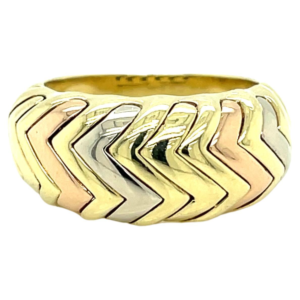 Bulgari Three Tones Gold Spiga Ring