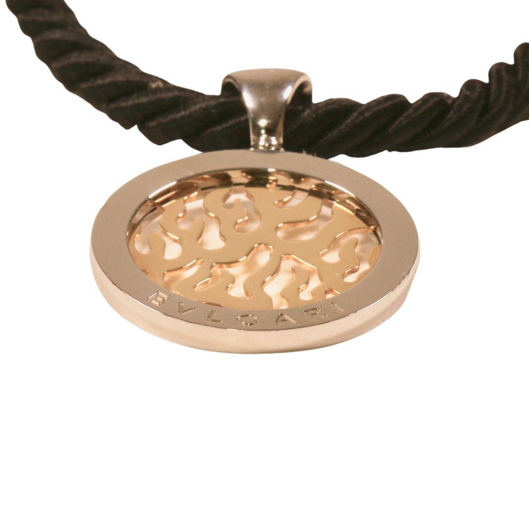 Contemporary Bulgari Tondo Collection Yellow Gold 18k and Steel Pendant Necklace
