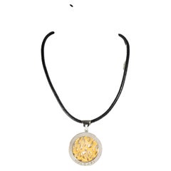 Bulgari Tondo Collection Yellow Gold 18k and Steel Pendant Necklace 