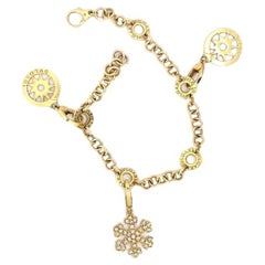 Bulgari Tondo Sole & Diamond Studded Snowflake Charm Bracelet, 18k Yellow Gold