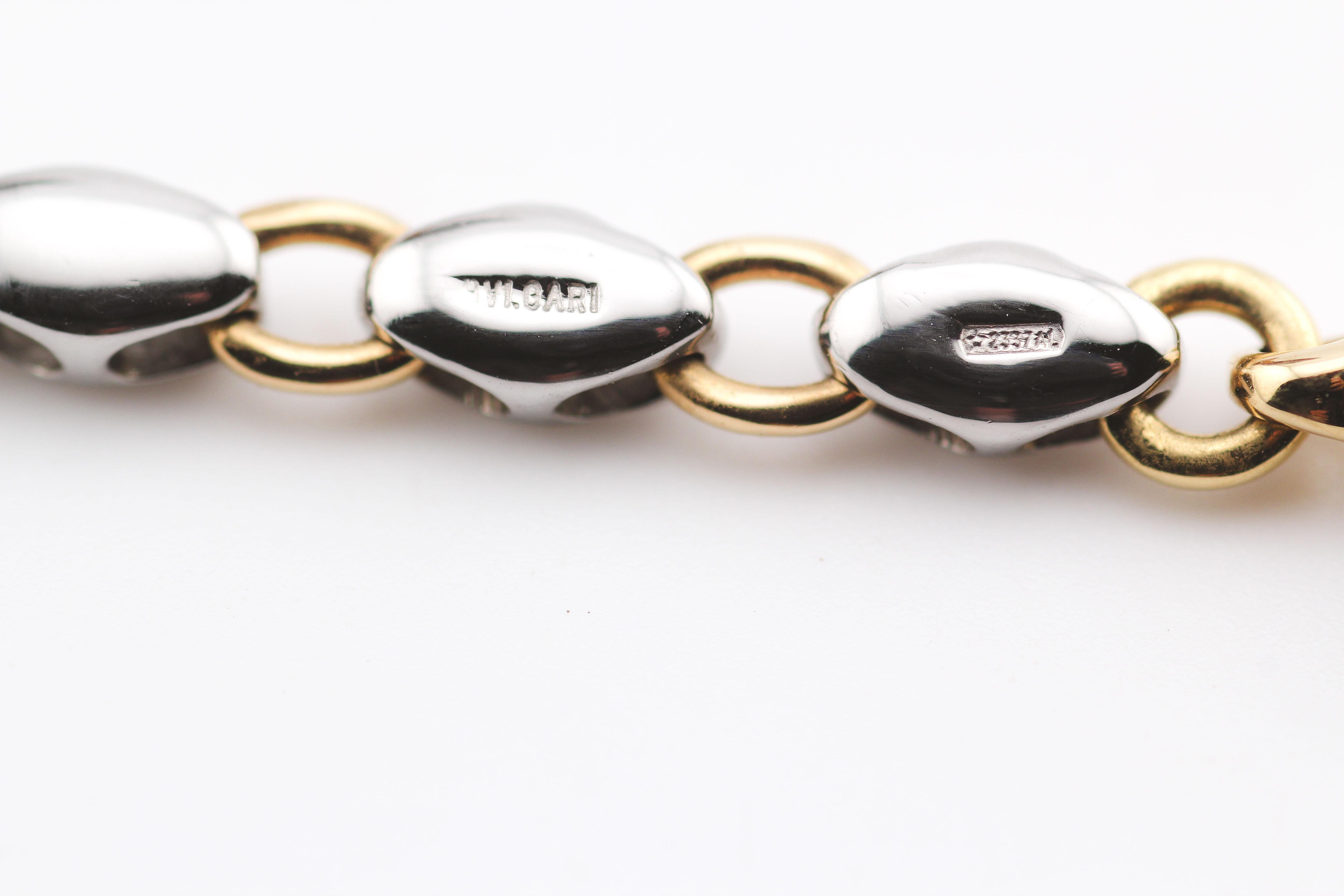 BULGARI Tondo Sun Collana lunga con diamanti in oro 18k e acciaio in vendita 1