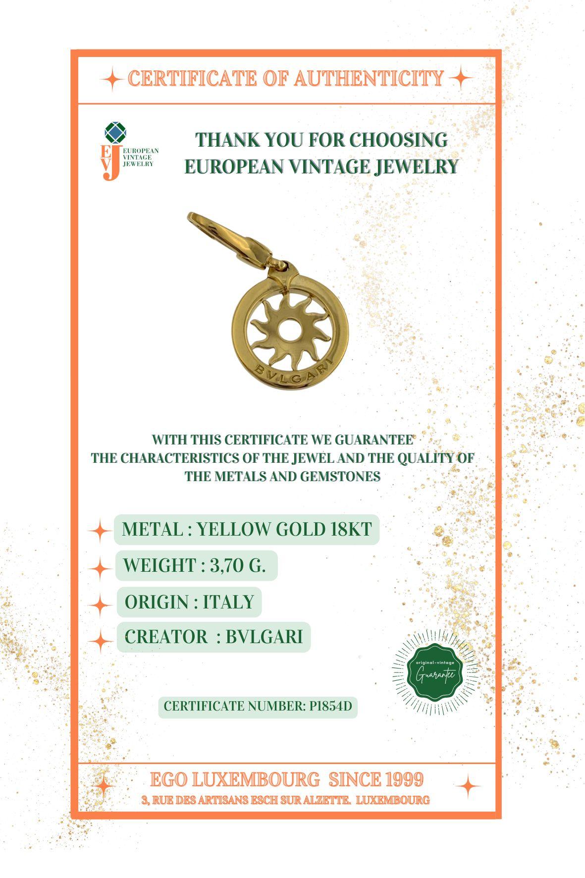 Bulgari Tondo Sun Yellow Gold Pendant 6