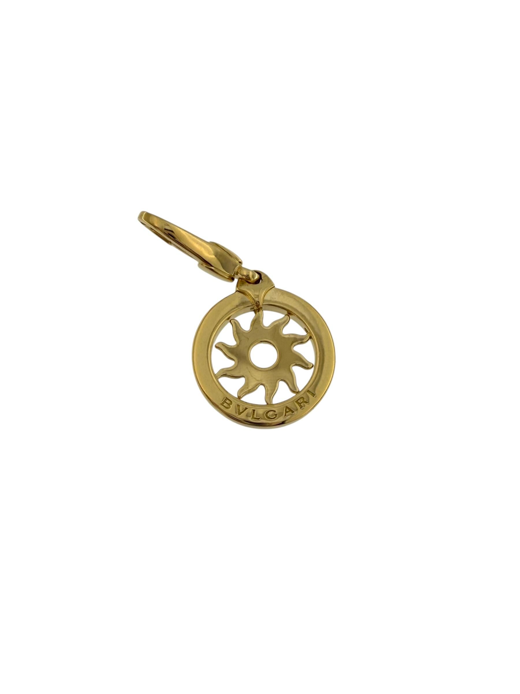 Women's or Men's Bulgari Tondo Sun Yellow Gold Pendant