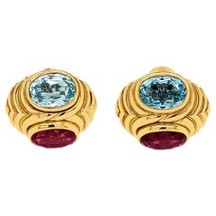 Bulgari Topaz Rubelite Earrings