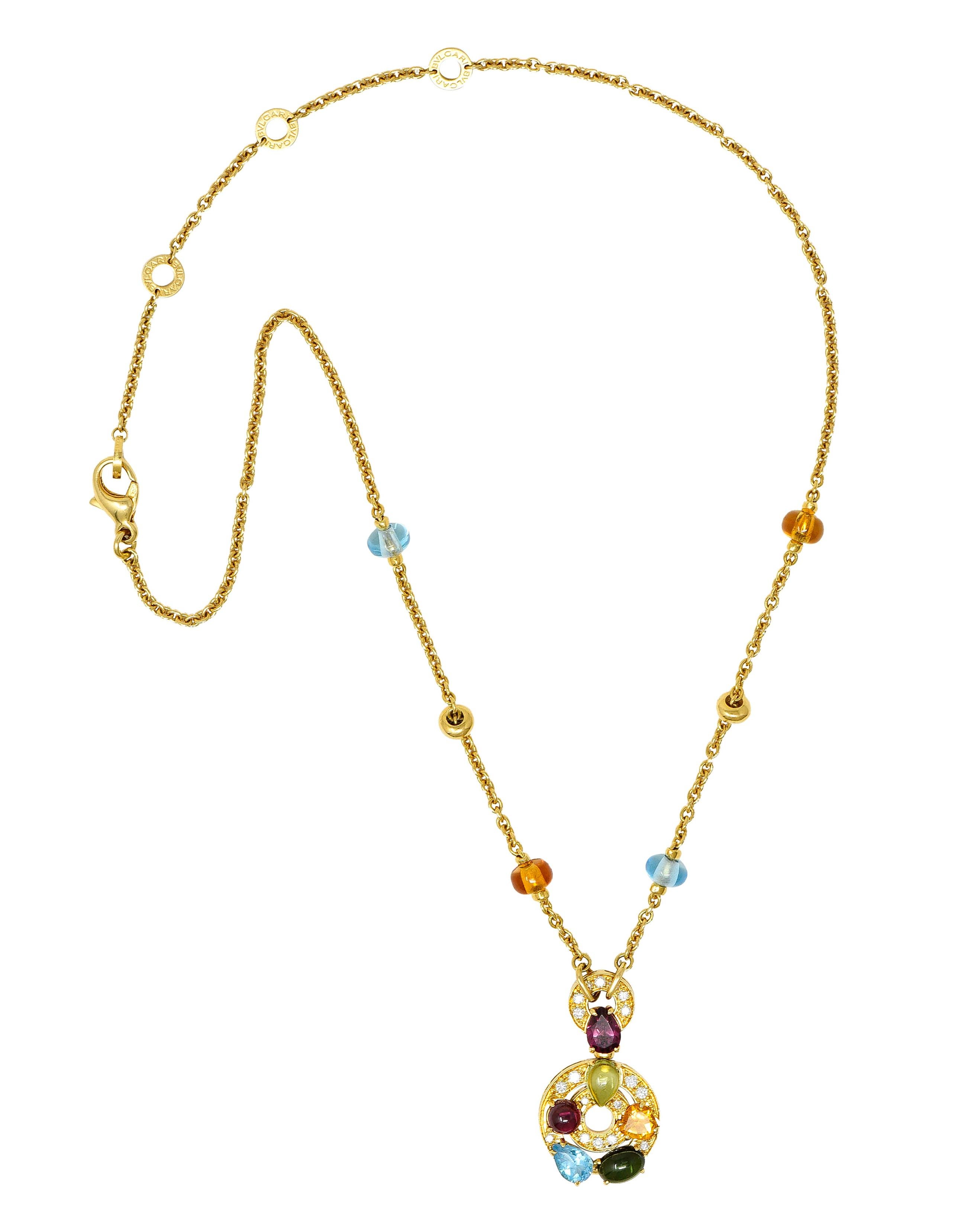 Bulgari Topaz Tourmaline Peridot Garnet Citrine Diamond 18 Karat Gold Necklace 7