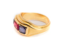 Bulgari Tourmaline and Iolite (3) Stone Ring