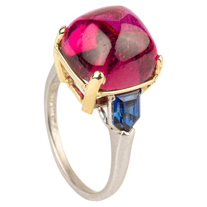 Bulgari Tourmaline and Sapphire Ring  For Sale