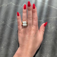 Bulgari Tourmaline Peridot Ceramic 18 Karat Yellow Gold Chandra Ring