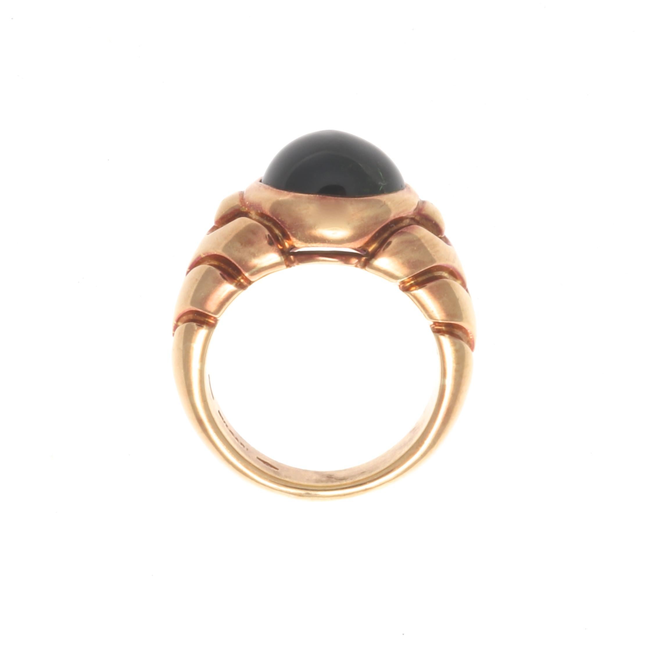 Bulgari Tourmaline Rose Gold Ring In Excellent Condition In Beverly Hills, CA