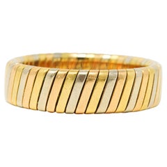 Bulgari Tri-Color 18 Karat Gold Italian Tubogas Band Ring