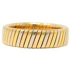 Bulgari Tri-Color 18 Karat Gold Italian Tubogas Band Ring