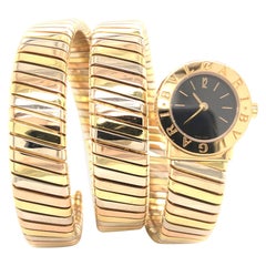 Used Bulgari Tri-Color 18 Karat Gold Serpenti Tubogas Snake Watch