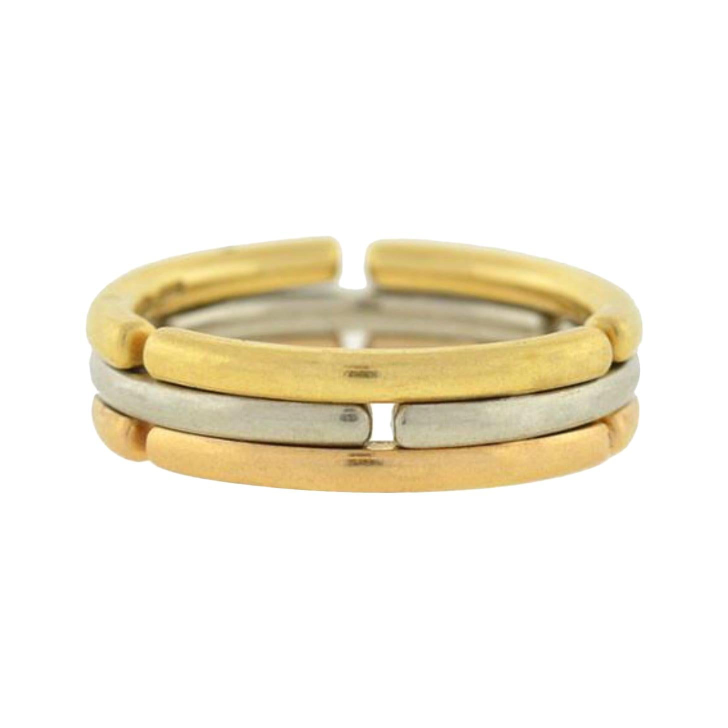 Bulgari Tri-Color Gold Collapsible Men’s Band Ring