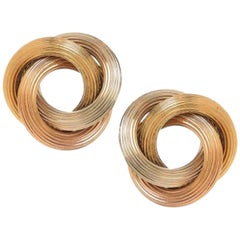 Bulgari Tri-Color Gold Love Knot Earclips