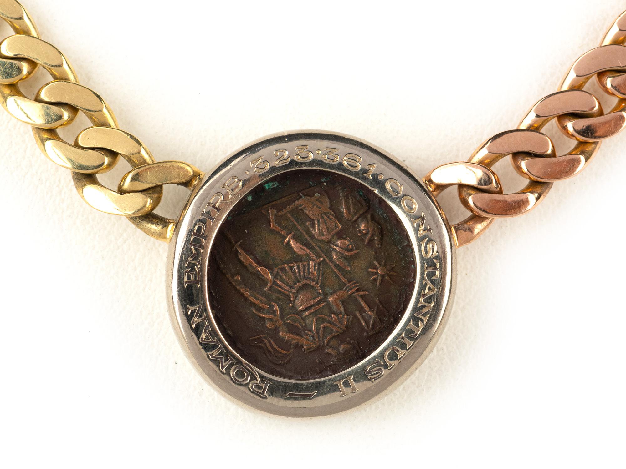 Bulgari Collier Monete tricolore Unisexe en vente