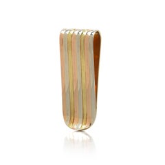 Bulgari Tricolour 18KT Gold Fluted Money Clip, Vintage