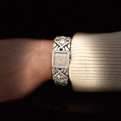 Bulgari Trika Diamond 18K White Gold Integral Bracelet Square Watch Full Set