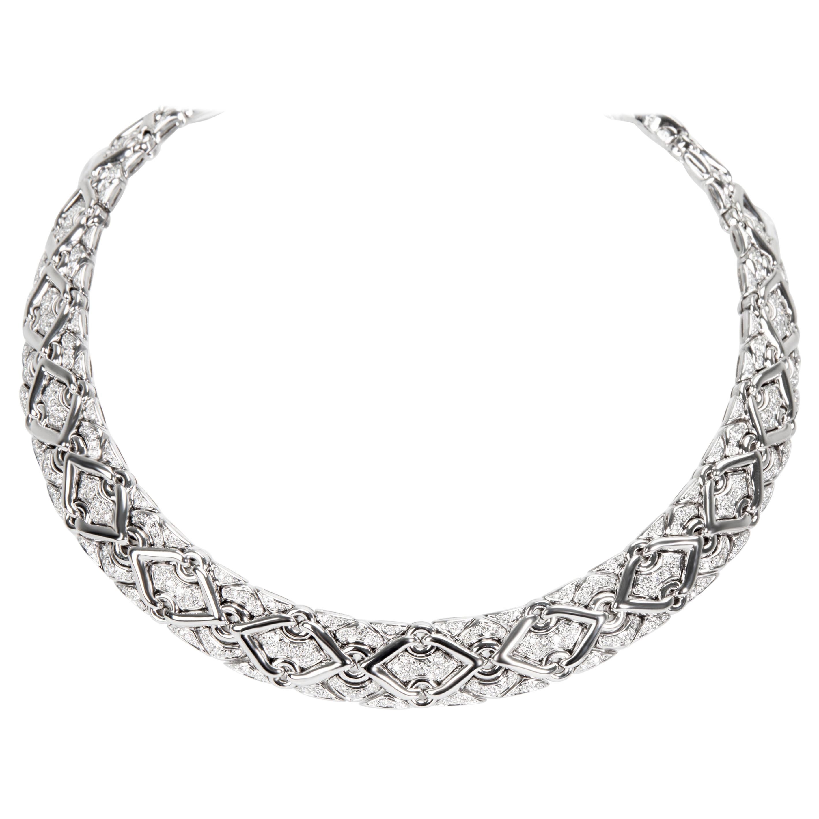 Bulgari Trika Diamond Necklace in 18 Karat White Gold 7.5 Carat