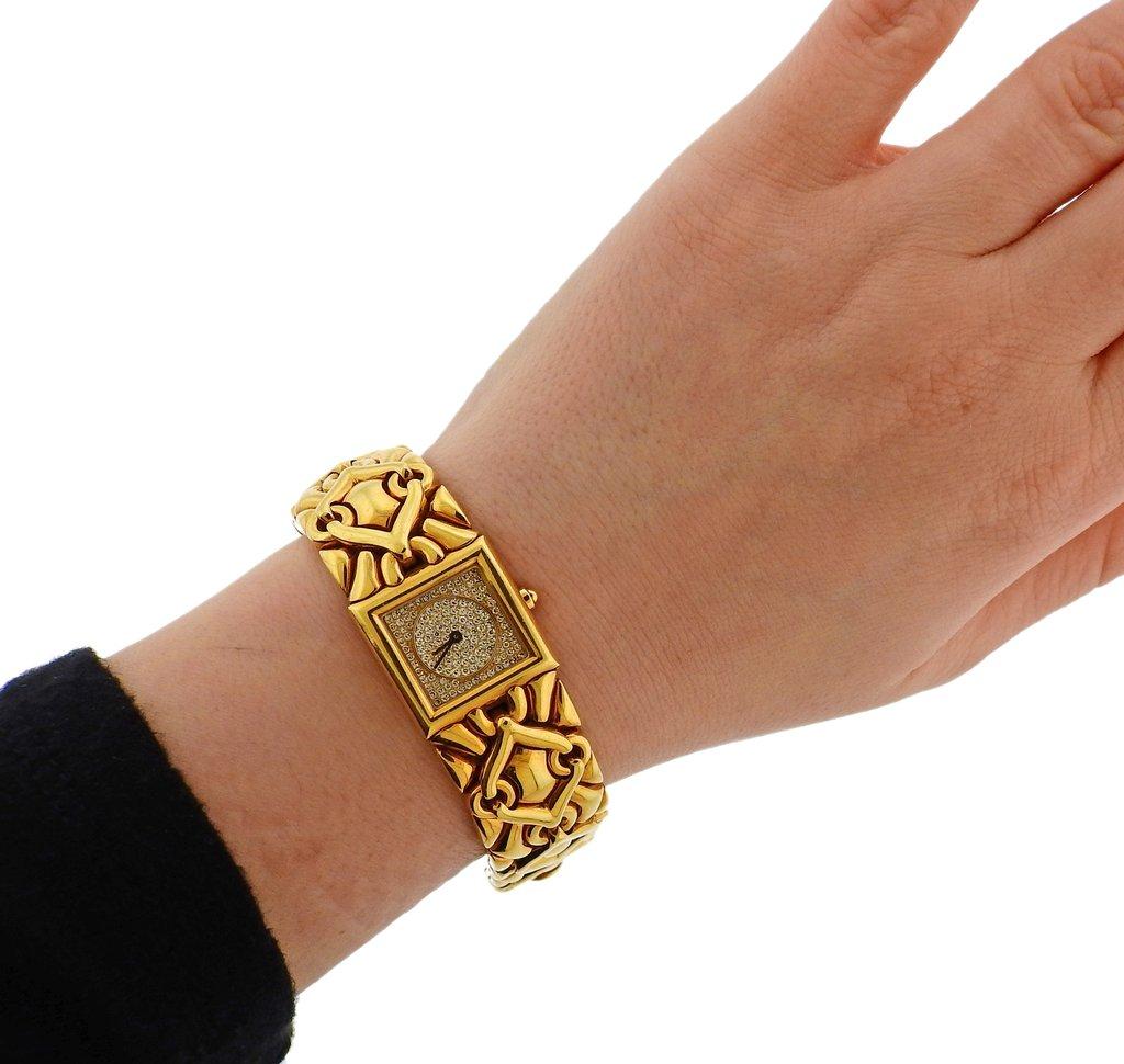 Bulgari Trika Gold Diamond Dial Watch Bracelet BJ06 1