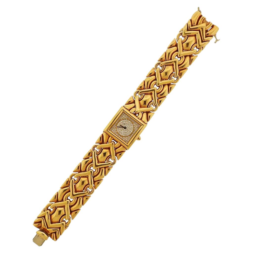 Bulgari Trika Gold Diamond Dial Watch Bracelet BJ06