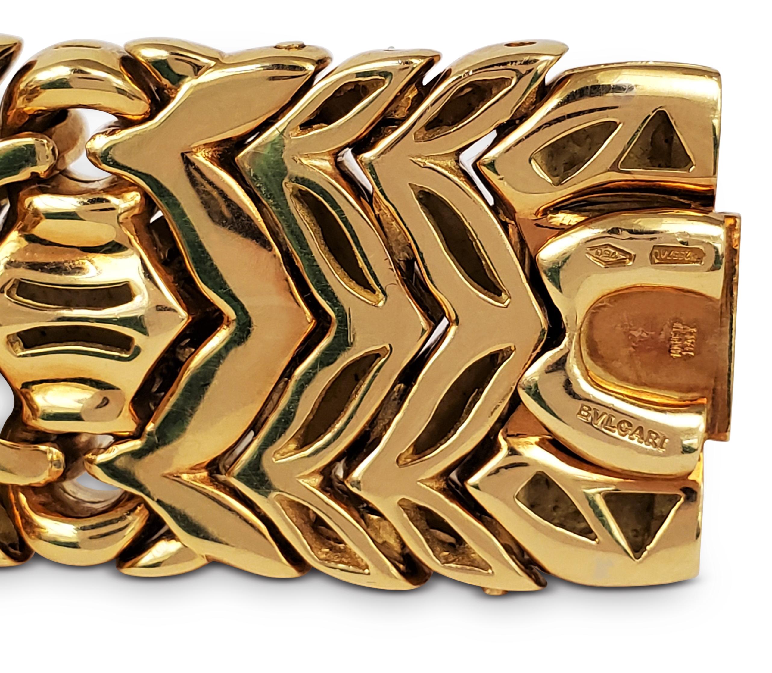 Bulgari Trika Yellow Gold Bracelet In Excellent Condition In New York, NY