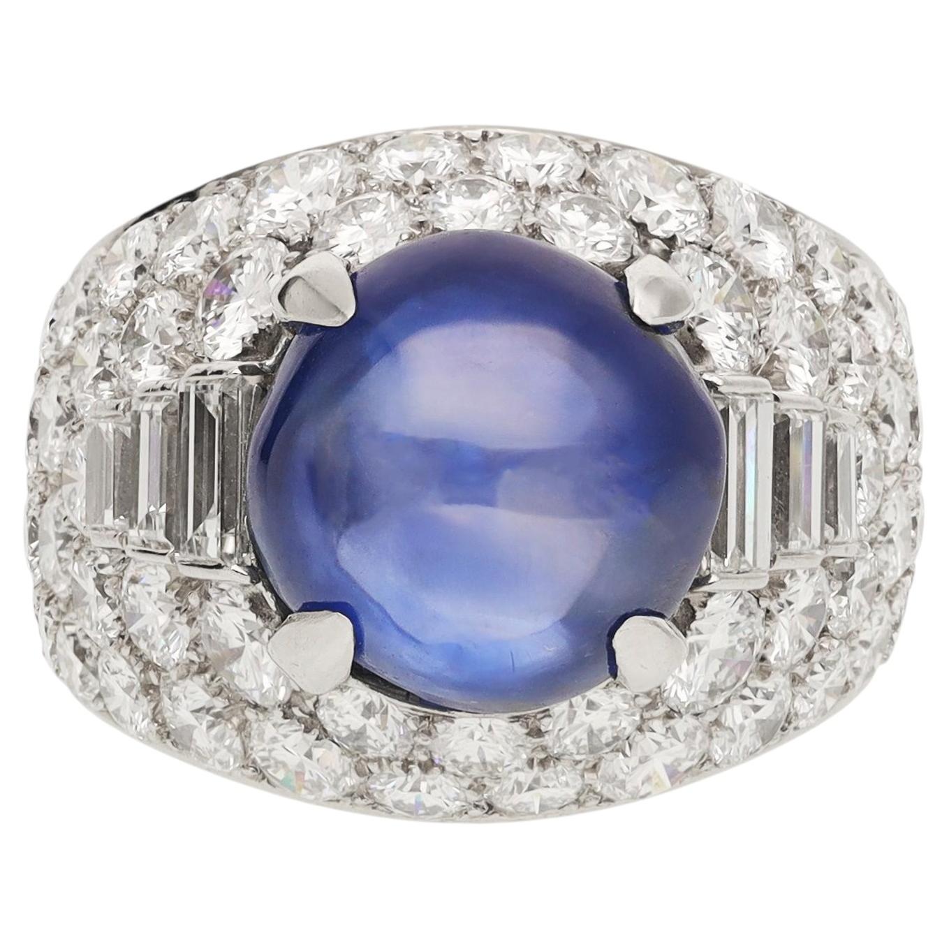 BULGARI Trombino Cabochon Saphir und Diamant Ring im Angebot