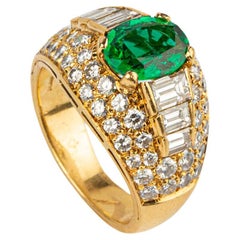 Bulgari Trombino Emerald and Diamond Ring 