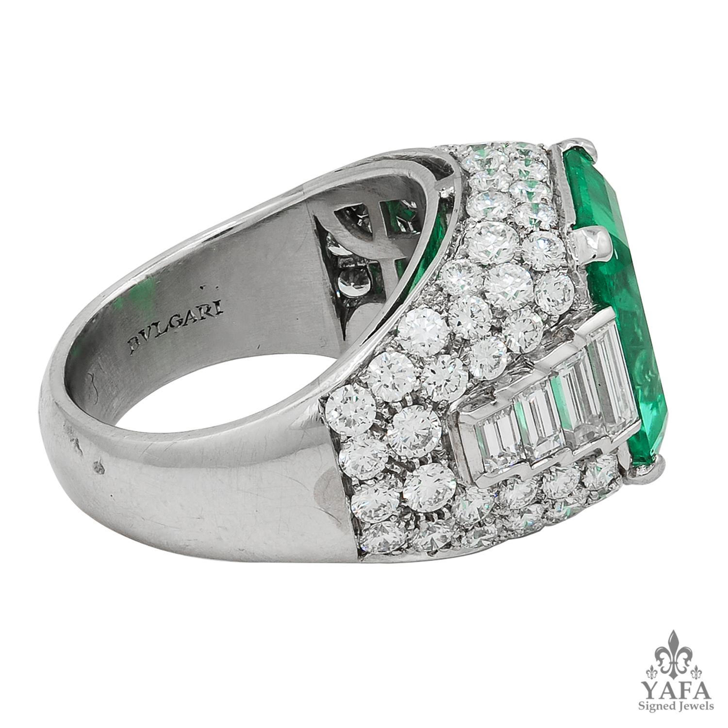 Bulgari Rom Trombino Smaragd-Diamant-Ring im Zustand „Gut“ im Angebot in New York, NY