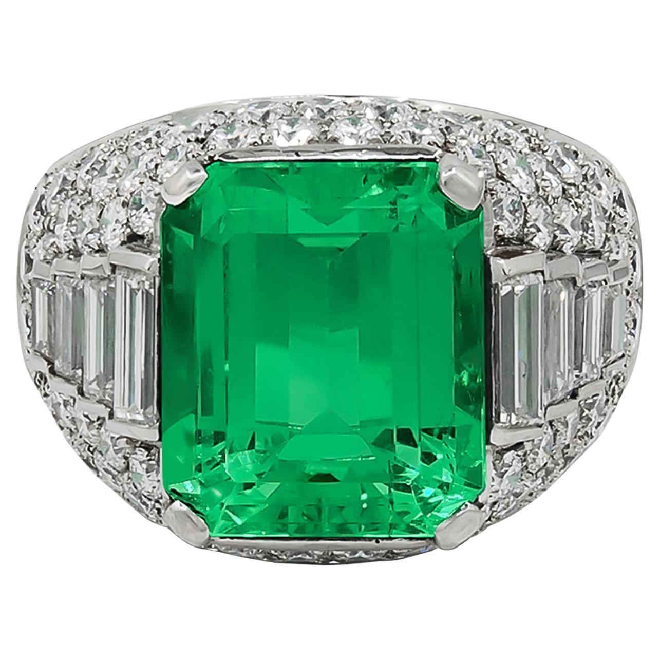 Bulgari Rome Trombino Emerald Diamond Ring