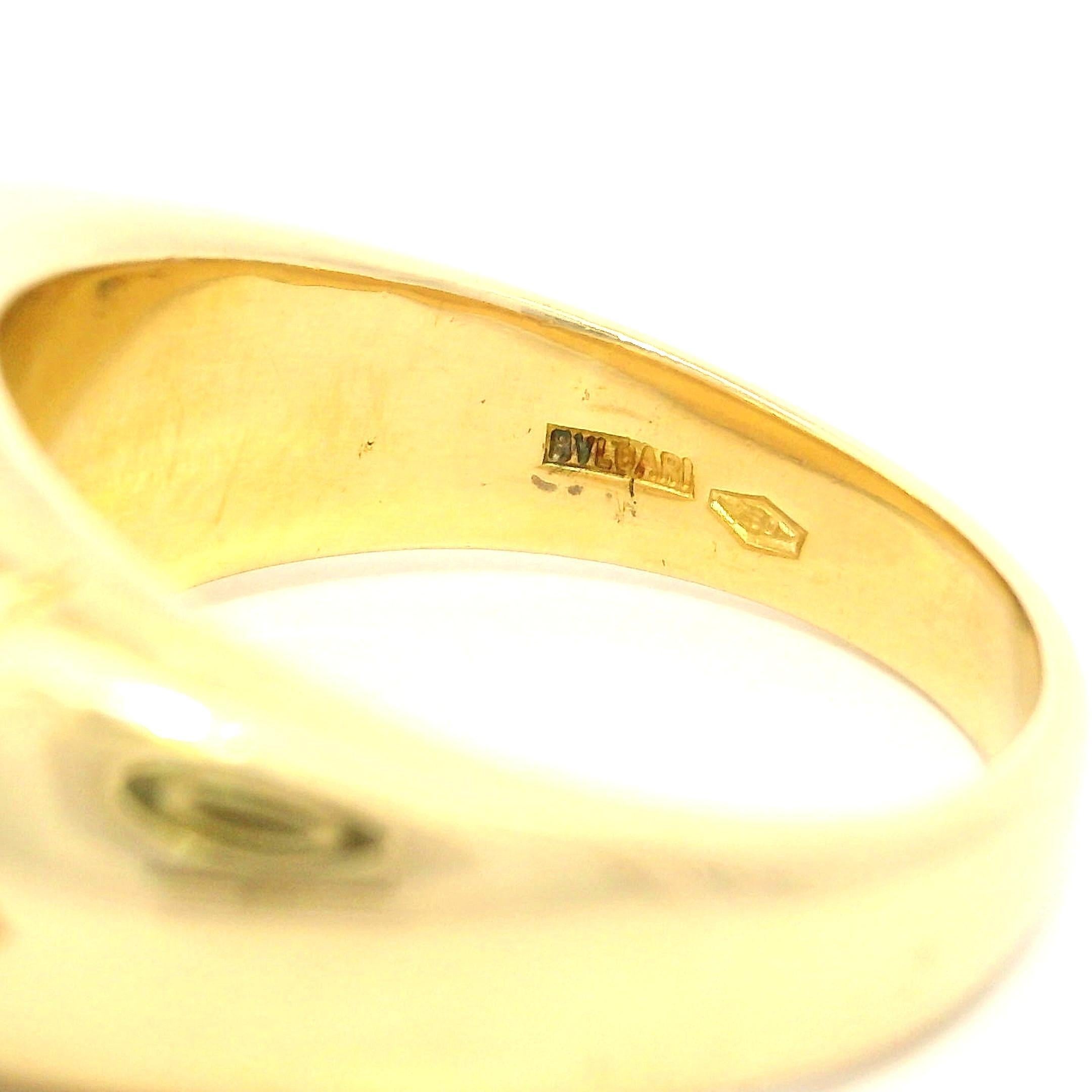 Bulgari Tronchetto 18k Gelbgold Custom Cut Amethyst Band Ring im Angebot 7