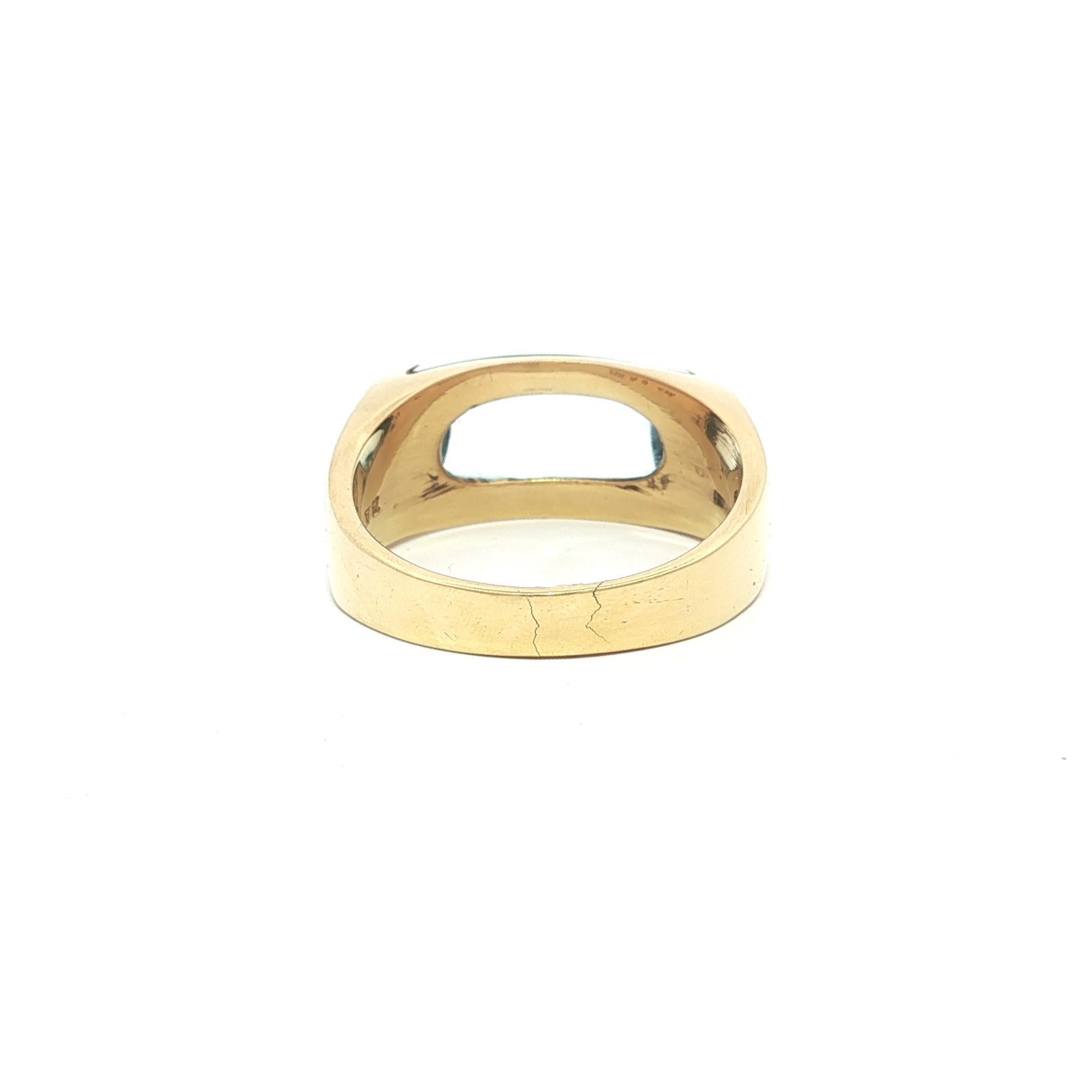 Bague Bulgari Tronchetto en or jaune 18k avec topaze bleue taillée sur mesure Pour femmes en vente