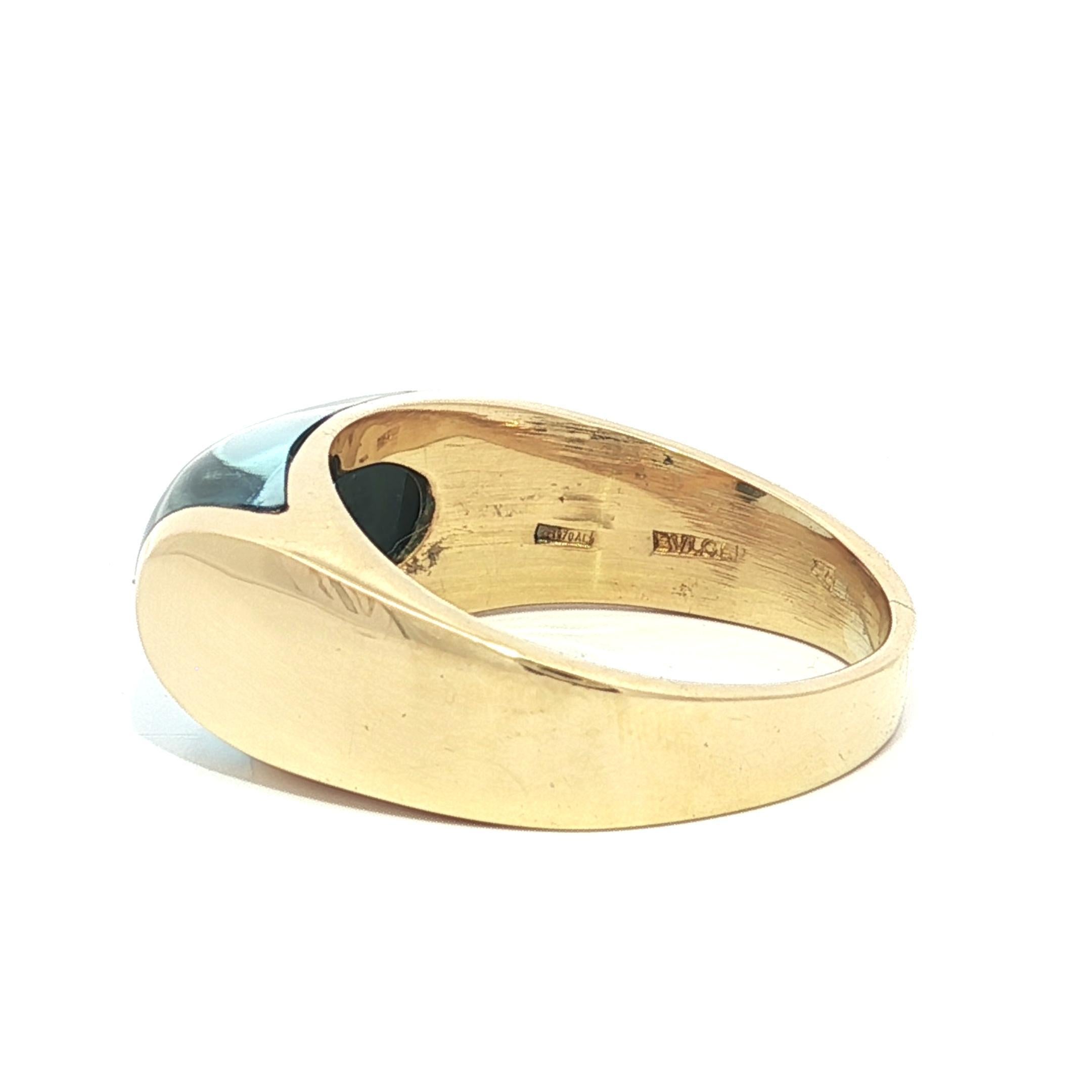 Bague Bulgari Tronchetto en or jaune 18k avec topaze bleue taillée sur mesure en vente 2