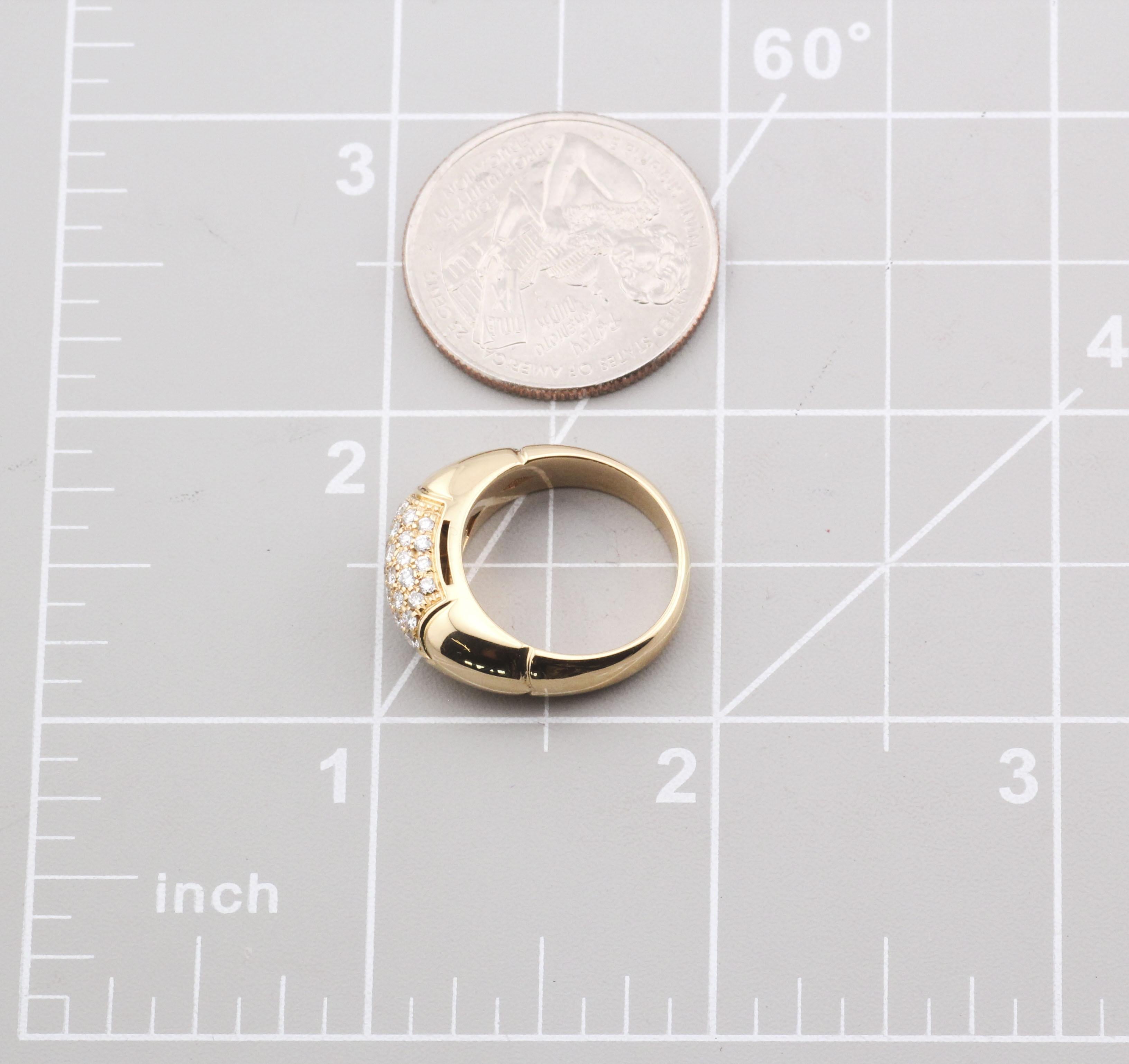 Bulgari Tronchetto Diamond 18k Yellow Gold Ring Size 5.25 For Sale 6