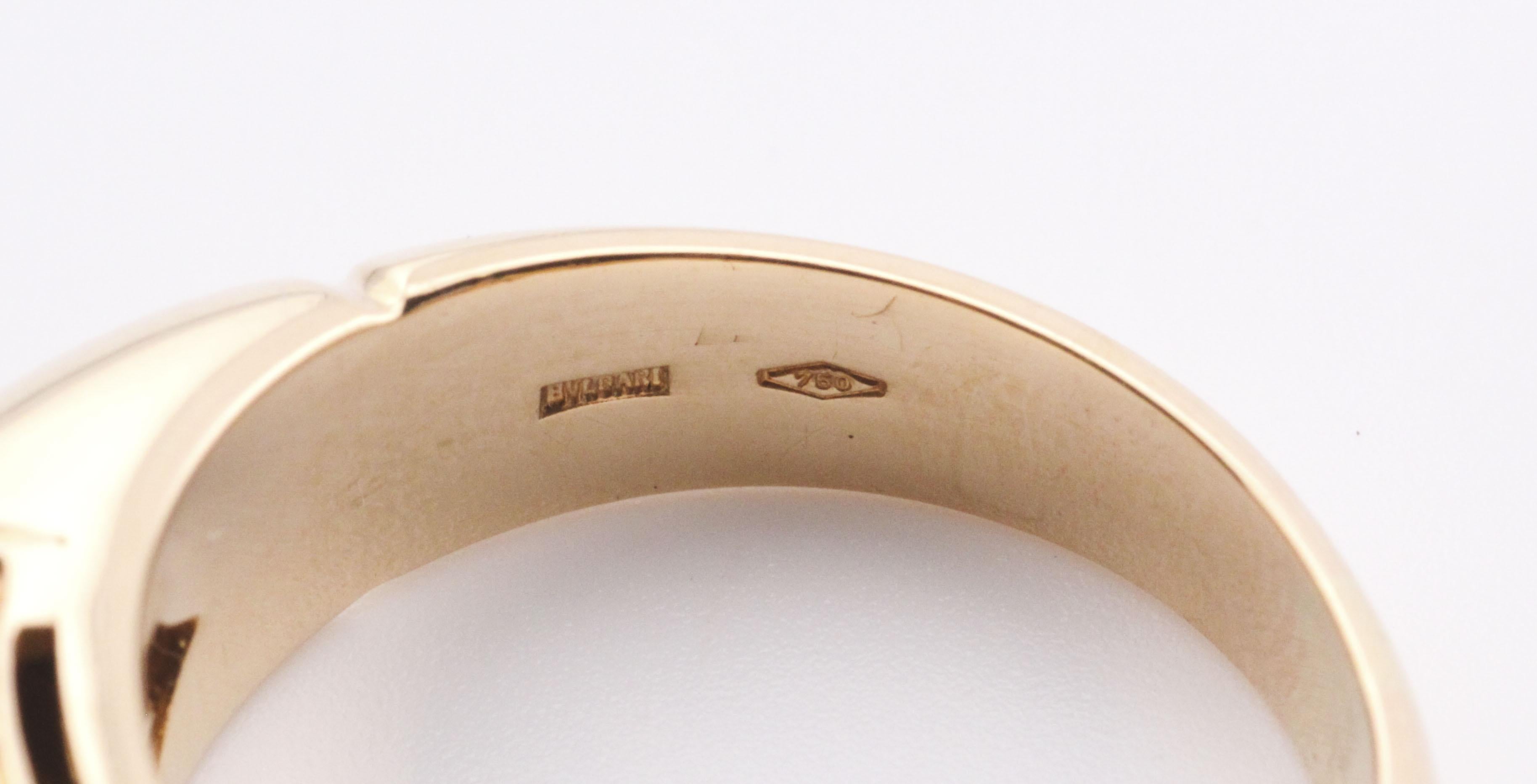 Bulgari Tronchetto Diamond 18k Yellow Gold Ring Size 5.25 For Sale 3
