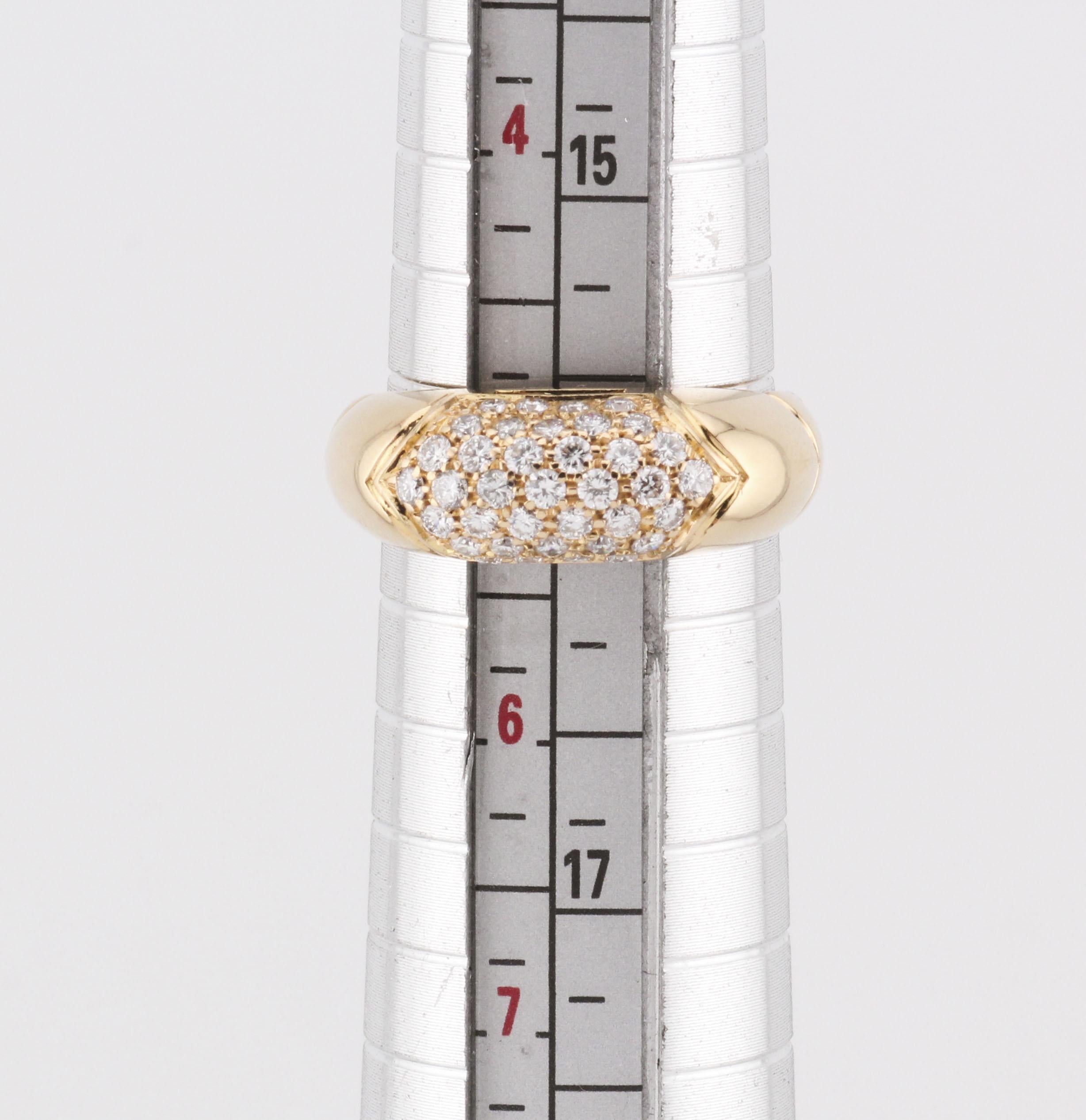 Bulgari Tronchetto Diamond 18k Yellow Gold Ring Size 5.25 For Sale 4