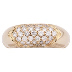 Bulgari Tronchetto Diamond 18k Yellow Gold Ring Size 5.25